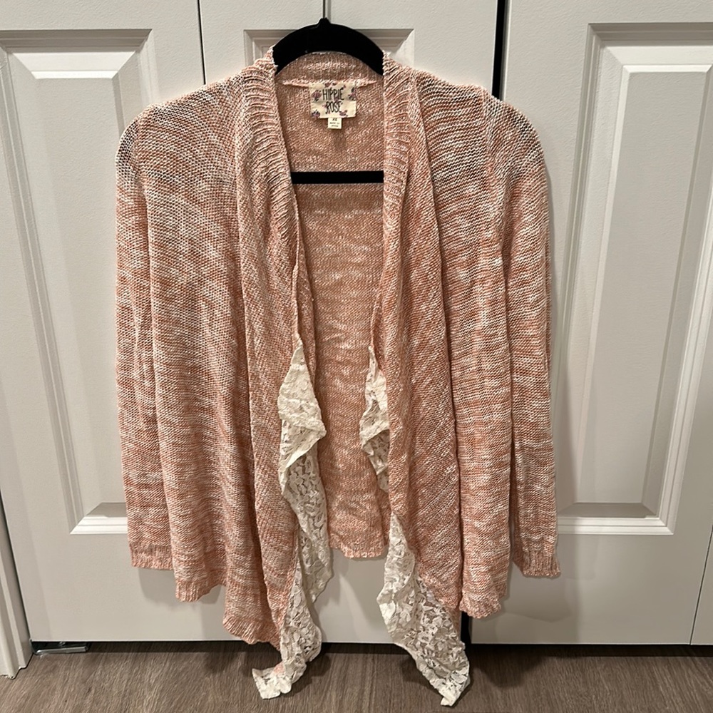XS pink cardigan. Like new.
